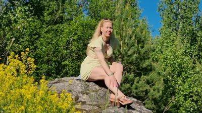 Summer - Horny Milf Masturbating In A Summer Dress On Top Of A Huge Rock In A Public Park At Midsummer - upornia.com