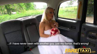 Spades - Tara - British MILF Tara Spades gets creampied on her wedding day by fake taxi driver - sexu.com - Britain