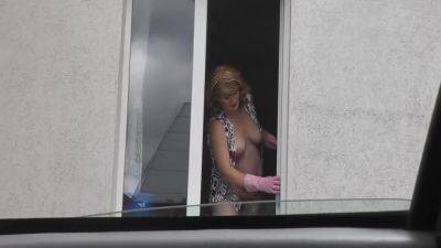 Sexy Milf Frina In Dressing Gown Without Panties And Bra Washes Windows Of Apartment And Is Not Shy About Random Taxi Driver On Street Who Looks Out From His Car. Naked In Public. Nude In Public. Public Nudity. Publicly. Public. Natural Tits Milf. 14 Min - voyeurhit.com