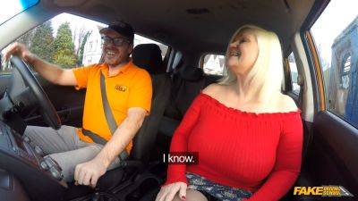 Watch blonde MILF with massive tits get fucked by her daughter's driving instructor in fake driving school - sexu.com - Britain