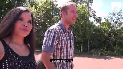 Creampie Outdoor: Asian Milf Seduced By German Big Dick With Mini Dress - hclips.com - Germany