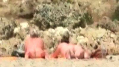 my Stepmom and mom in law naked on the beach - drtuber.com