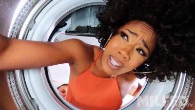 Misty Stone - Kyle Mason - Feeling up My Girlfriend's Ebony Mom Stuck in Washing Machine - MILFED - veryfreeporn.com